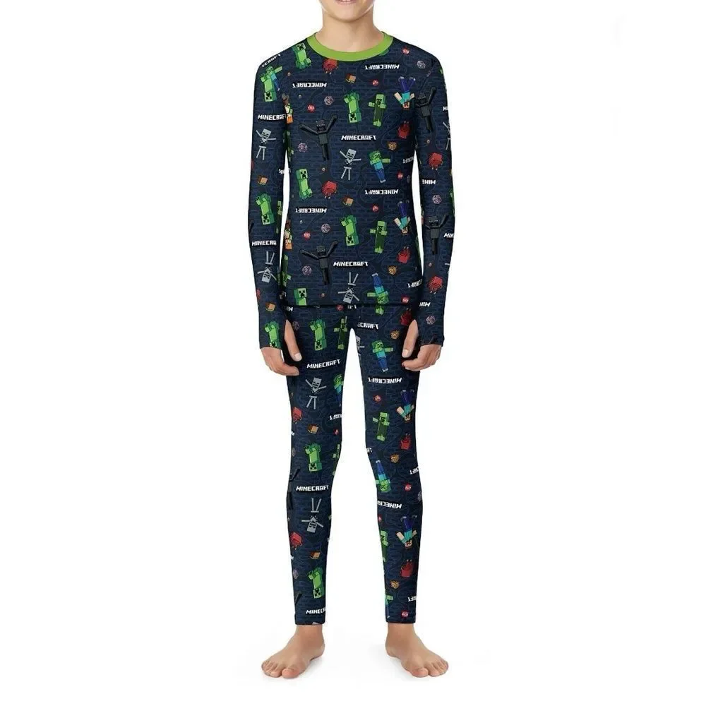 Boys Spider-Man & Minecraft Thermal Sets 2-Pack Size S